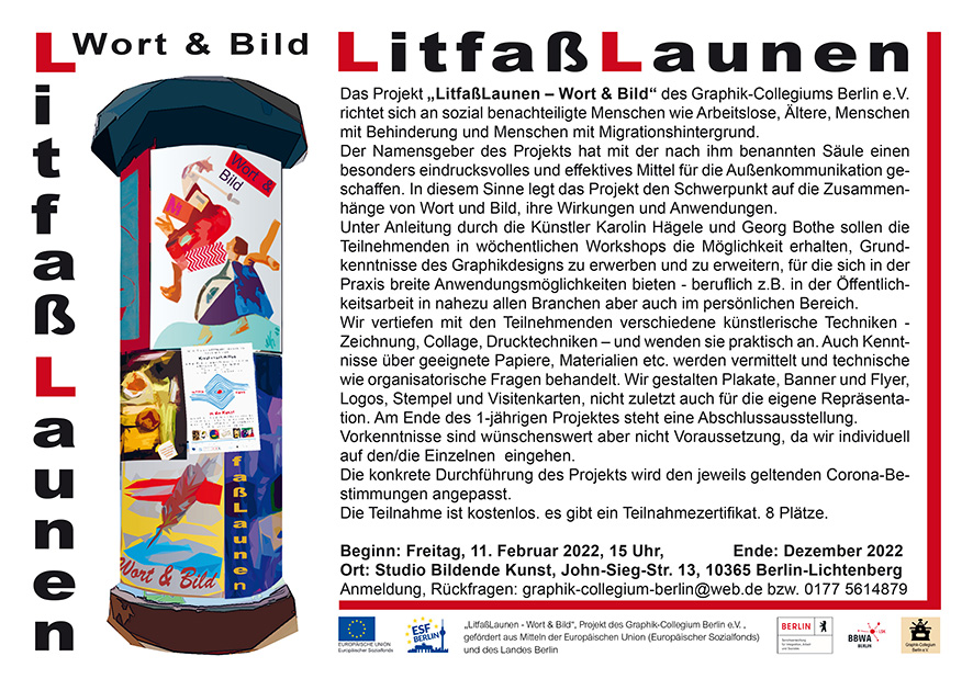 Plakat Projekt "LitfaßLaunen - Wort & Bild"